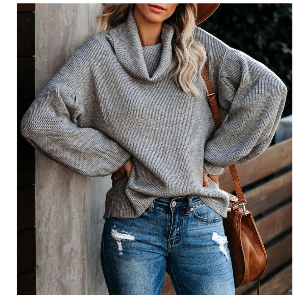 FIONIA Ribbed Cowl Neck Sweater